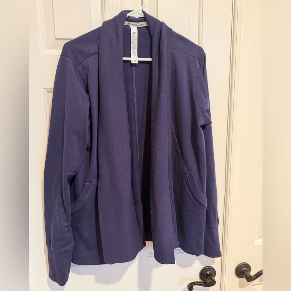 Women's Blue Open Front Cardigan